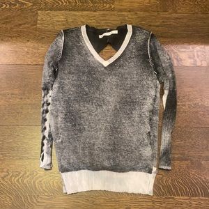 Blanc Noir Pigment Printed Open Back Sweater